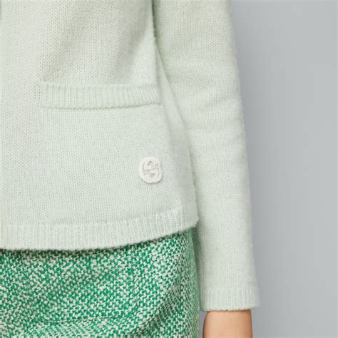 maglioncino gucci verde|Fine cashmere cardigan with Interlocking G .